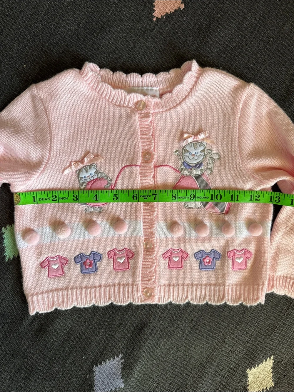 Vintage Sweater Cardigan and Plaid Skirt Matching Pink Cats